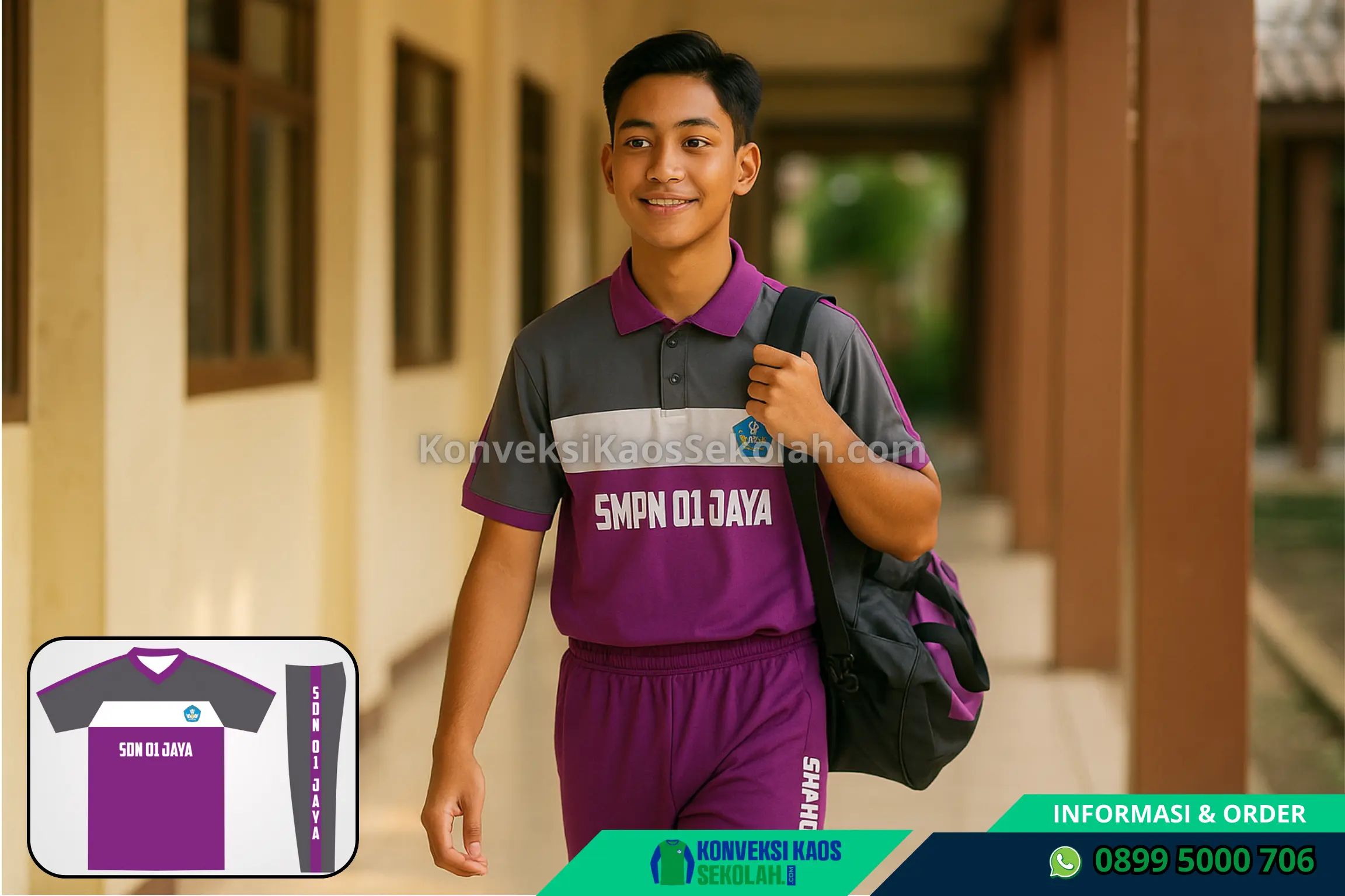 Setelan Kaos Olahraga Wanita SMA di Jawa Tengah Pemalang Bantarbolang Desa Pedagung